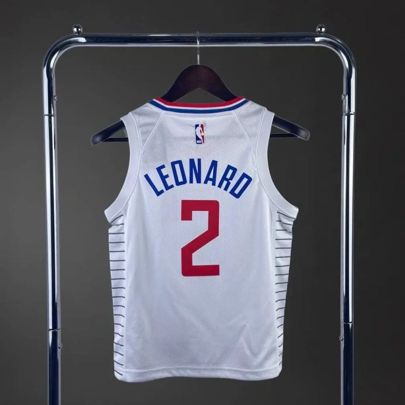 Los Angeles Clippers #2 LEONARD Youth NBA Silk Basketball Jersey - White
