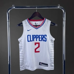 Los Angeles Clippers #2 LEONARD Youth NBA Silk Basketball Jersey - White