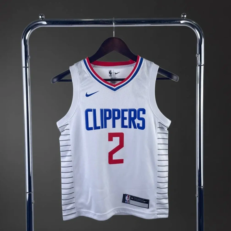 Los Angeles Clippers #2 LEONARD Youth NBA Silk Basketball Jersey - White