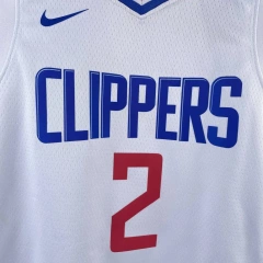 Los Angeles Clippers #2 LEONARD Youth NBA Silk Basketball Jersey - White