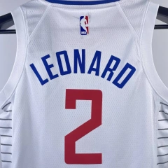 Los Angeles Clippers #2 LEONARD Youth NBA Silk Basketball Jersey - White