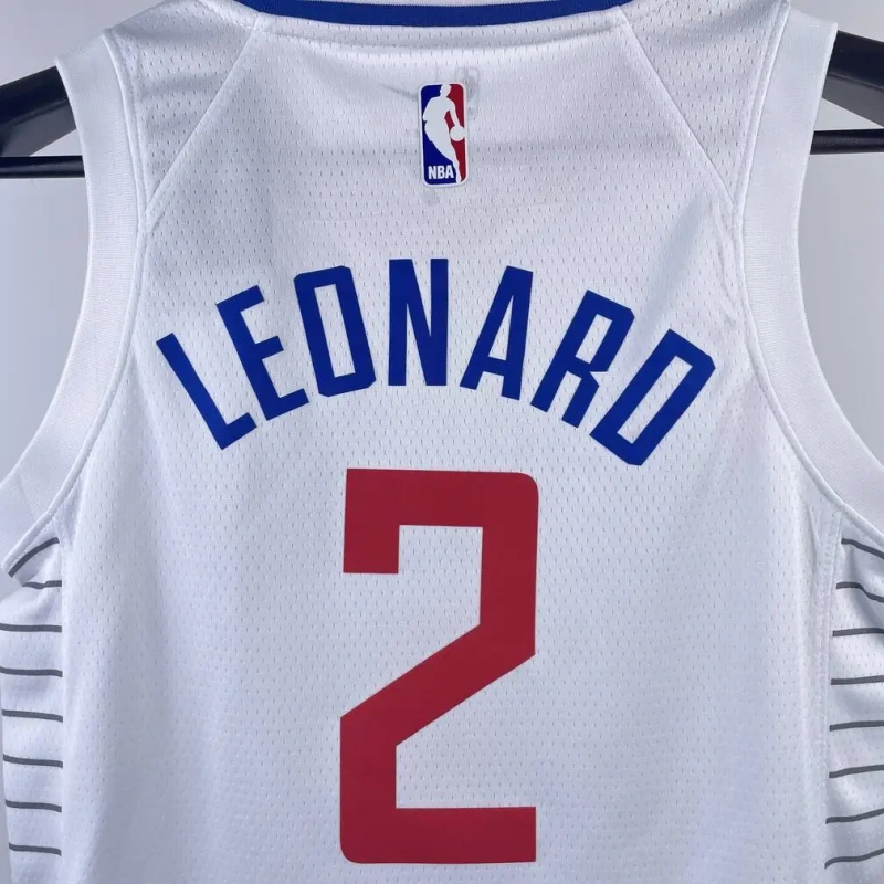 Los Angeles Clippers #2 LEONARD Youth NBA Silk Basketball Jersey - White