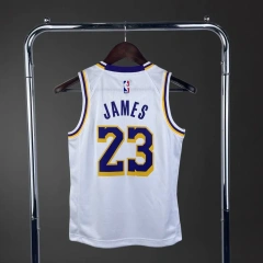 Los Angeles Lakers #23 JAMES Youth NBA Silk Jersey - White