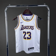 Los Angeles Lakers #23 JAMES Youth NBA Silk Jersey - White