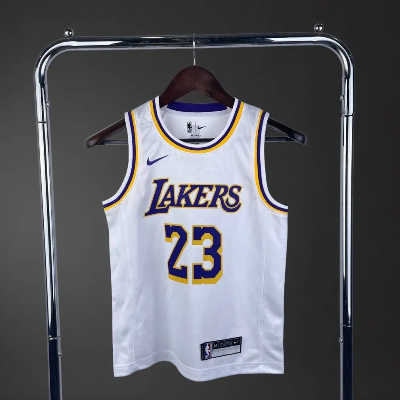 Los Angeles Lakers #23 JAMES Youth NBA Silk Jersey - White