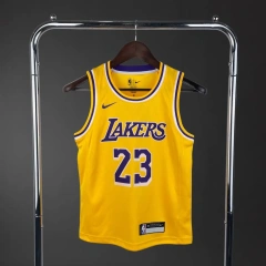 Los Angeles Lakers #23 JAMES Youth NBA Silk Jersey - Yellow