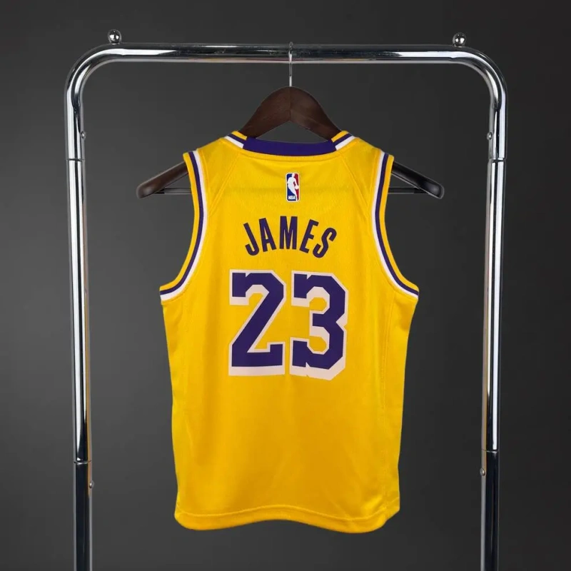 Los Angeles Lakers #23 JAMES Youth NBA Silk Jersey - Yellow