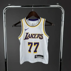 Los Angeles Lakers #77 Dončić Youth NBA Silk Basketball Jersey - White