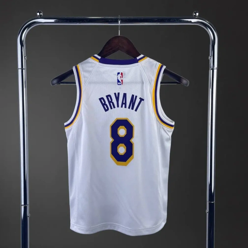Los Angeles Lakers #8 BRYANT Youth NBA Silk Jersey - White