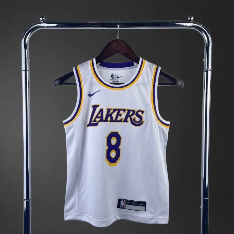 Los Angeles Lakers #8 BRYANT Youth NBA Silk Jersey - White