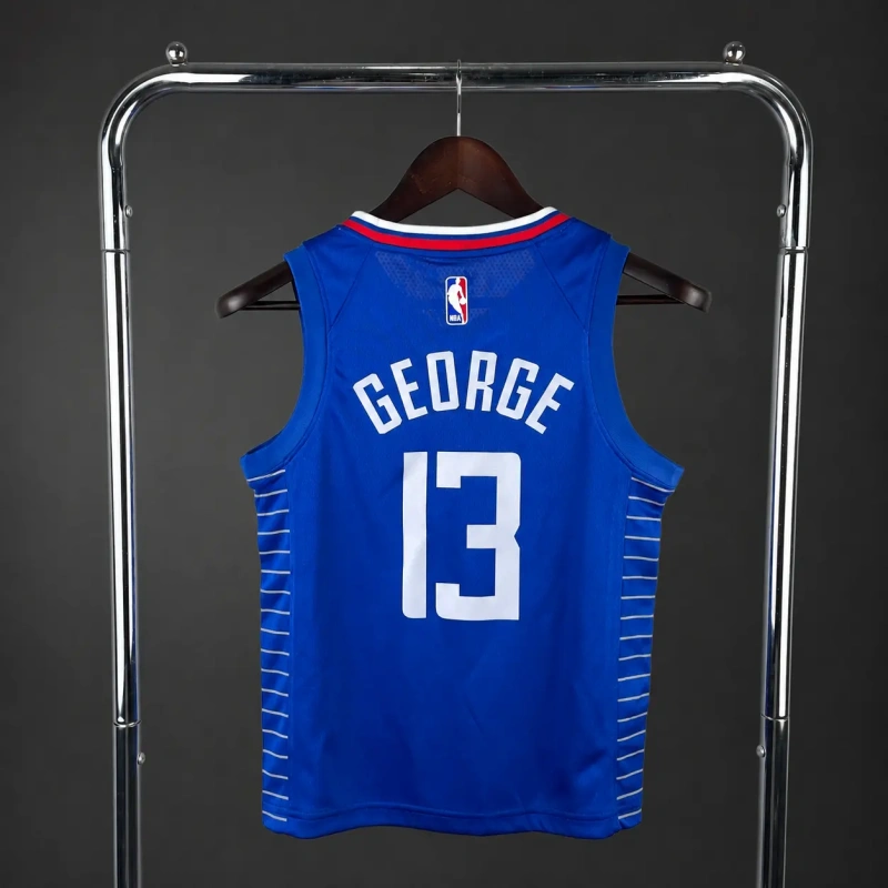 Los Angeles Clippers #13 GEORGE Youth NBA Silk Basketball Jersey - Blue