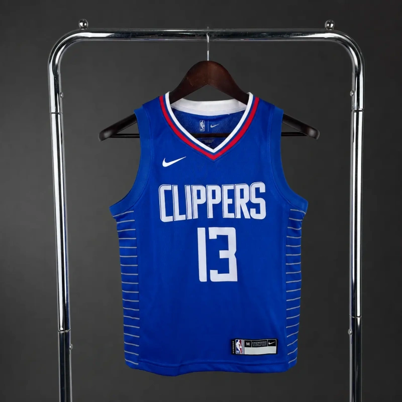 Los Angeles Clippers #13 GEORGE Youth NBA Silk Basketball Jersey - Blue