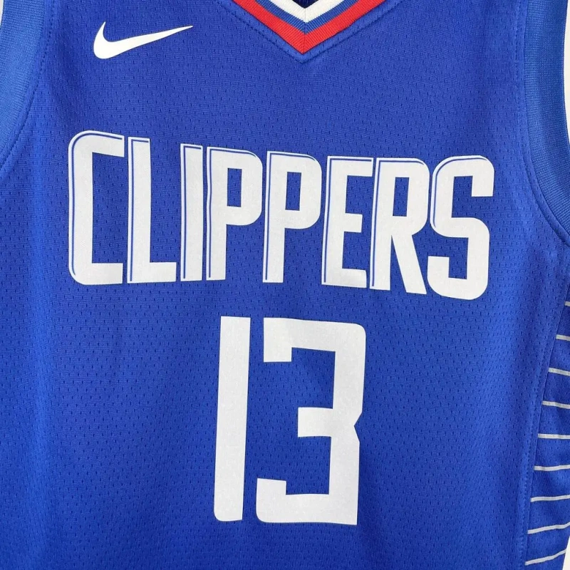 Los Angeles Clippers #13 GEORGE Youth NBA Silk Basketball Jersey - Blue