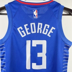 Los Angeles Clippers #13 GEORGE Youth NBA Silk Basketball Jersey - Blue
