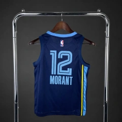 Memphis Grizzlies #12 Morant Youth NBA Silk Basketball Jersey