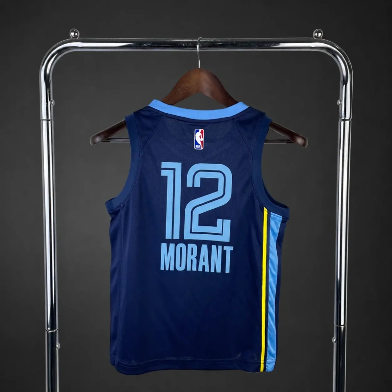 Memphis Grizzlies #12 Morant Youth NBA Silk Basketball Jersey