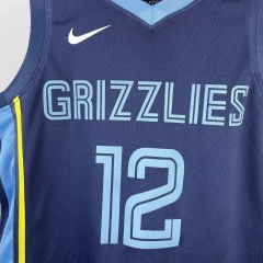 Memphis Grizzlies #12 Morant Youth NBA Silk Basketball Jersey