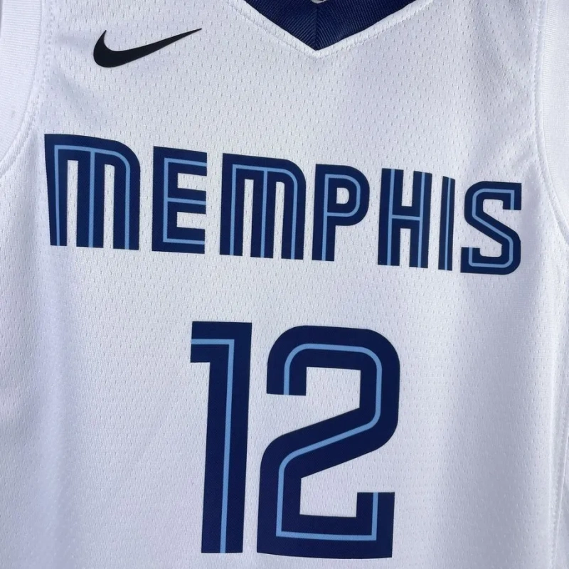 Memphis Grizzlies #12 Morant Youth NBA Silk Basketball Jersey