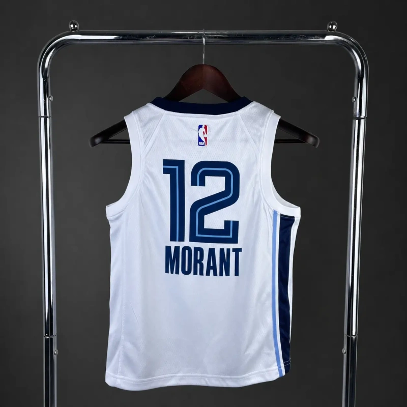 Memphis Grizzlies #12 Morant Youth NBA Silk Basketball Jersey