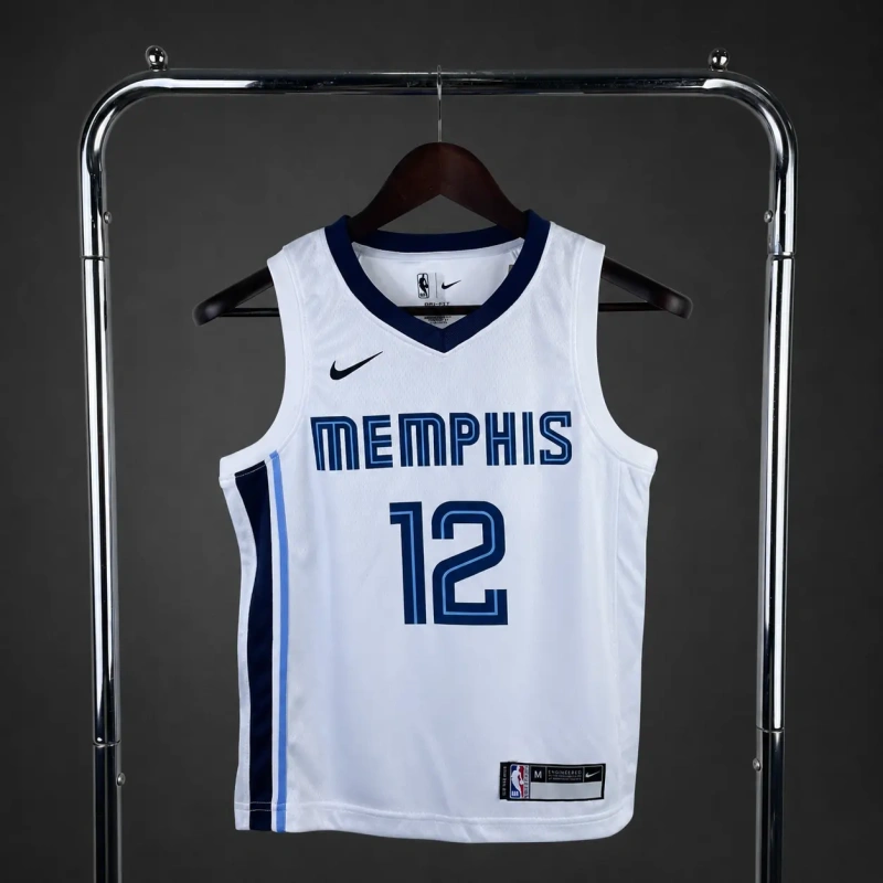 Memphis Grizzlies #12 Morant Youth NBA Silk Basketball Jersey