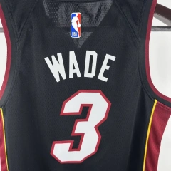 Miami Heat #3 WADE Youth NBA Silk Basketball Jersey - Black