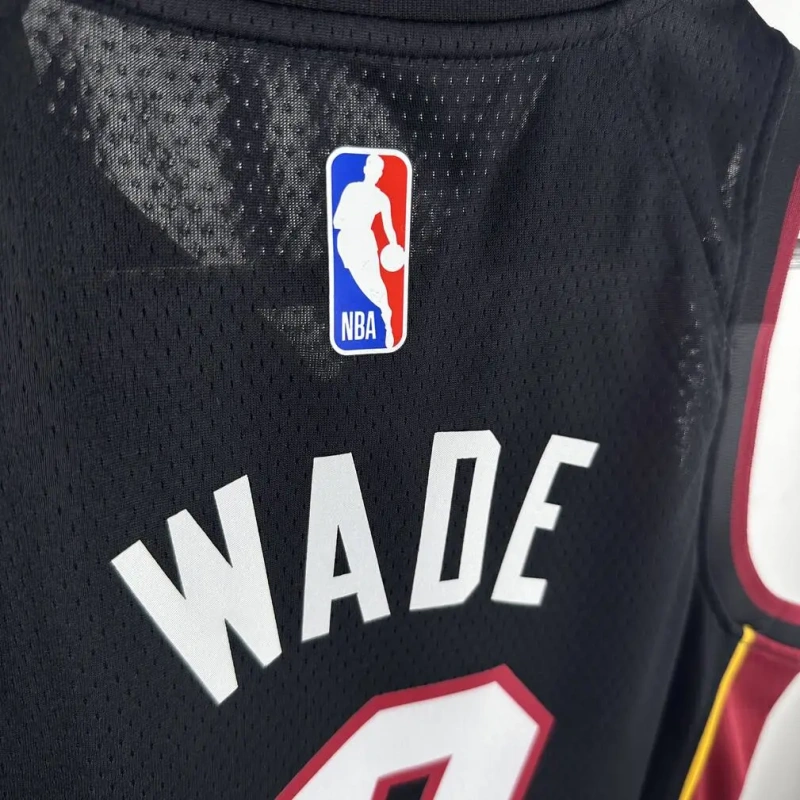 Miami Heat #3 WADE Youth NBA Silk Basketball Jersey - Black