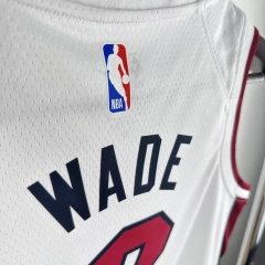 Miami Heat #3 WADE Youth NBA Silk Basketball Jersey - White