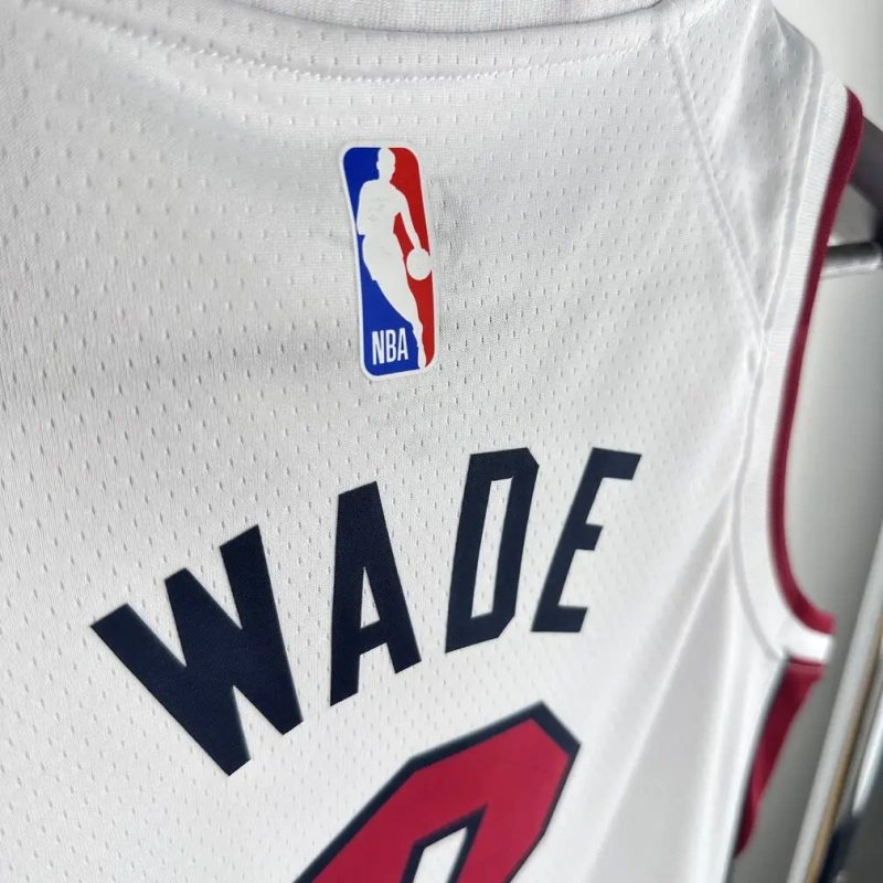 Miami Heat #3 WADE Youth NBA Silk Basketball Jersey - White