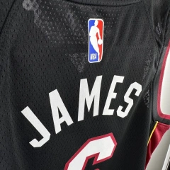 Miami Heat #6 JAMES Youth NBA Silk Basketball Jersey - Black