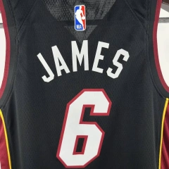 Miami Heat #6 JAMES Youth NBA Silk Basketball Jersey - Black