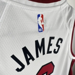 Miami Heat #6 JAMES Youth NBA Silk Basketball Jersey - White