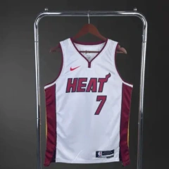 Miami Heat #7 Antetokounmpo Mens NBA Silk Jersey - White
