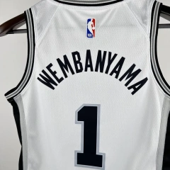 San Antonio Spurs #1 WEMBANYAMA Youth NBA Silk Basketball Jersey - White