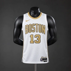 Boston Celtics 2026 City Edition NBA Silk Basketball Jersey #13 GEORGE White