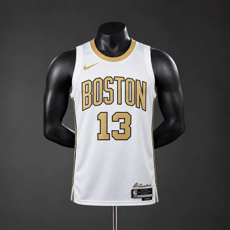 Boston Celtics 2026 City Edition NBA Silk Basketball Jersey #13 GEORGE White