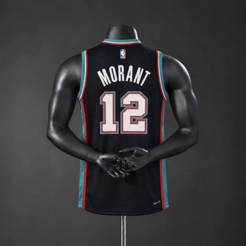Memphis Grizzlies 2026 Classics NBA Silk Basketball Jersey #12 Morant - Black