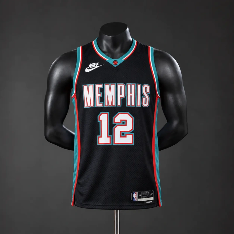 Memphis Grizzlies 2026 Classics NBA Silk Basketball Jersey #12 Morant - Black