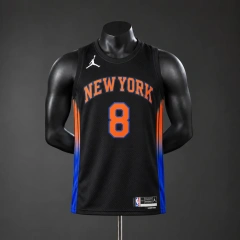 New York Knicks 2026 NBA Silk Basketball Jersey #8 Anunoby - Black