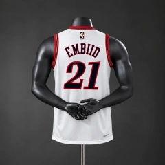 Philadelphia 76ers 2026 Classics NBA Silk Basketball Jersey #21 Embiid - White