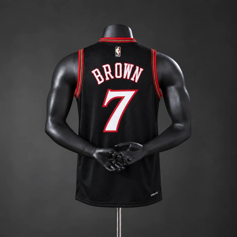 Philadelphia 76ers 2026 Classics NBA Silk Basketball Jersey #7 BROWN - Black