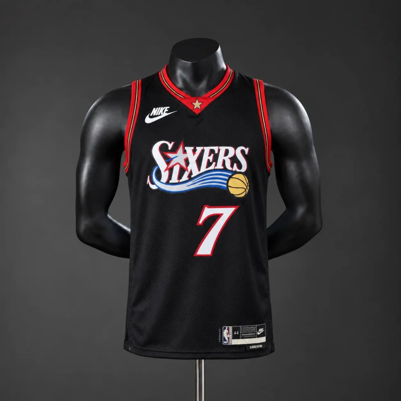 Philadelphia 76ers 2026 Classics NBA Silk Basketball Jersey #7 BROWN - Black