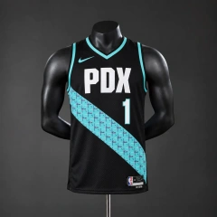Portland Trail Blazers 2026 City Edition NBA Silk Basketball Jersey #1 Morant - Black
