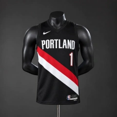 Portland Trail Blazers 2026 NBA Silk Basketball Jersey #1 Morant - Black