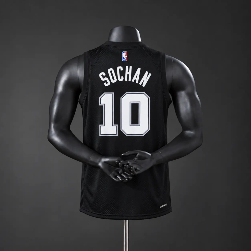 San Antonio Spurs 2026 City Edition NBA Silk Basketball Jersey #10 SOCHAN - Black