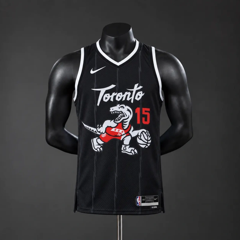 Toronto Raptors 2026 City Edition NBA Silk Basketball Jersey #15 Carter - Black