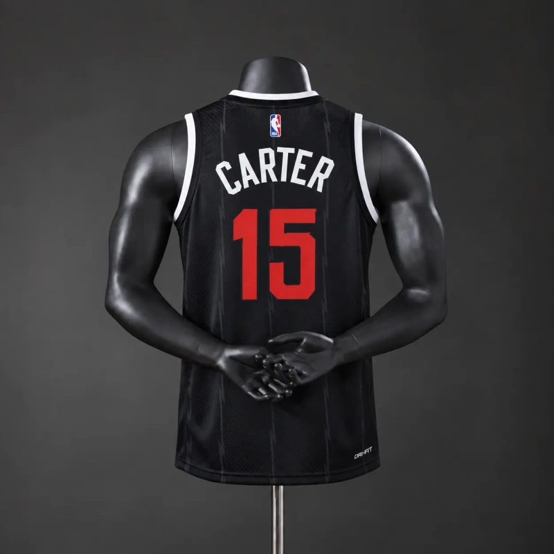 Toronto Raptors 2026 City Edition NBA Silk Basketball Jersey #15 Carter - Black