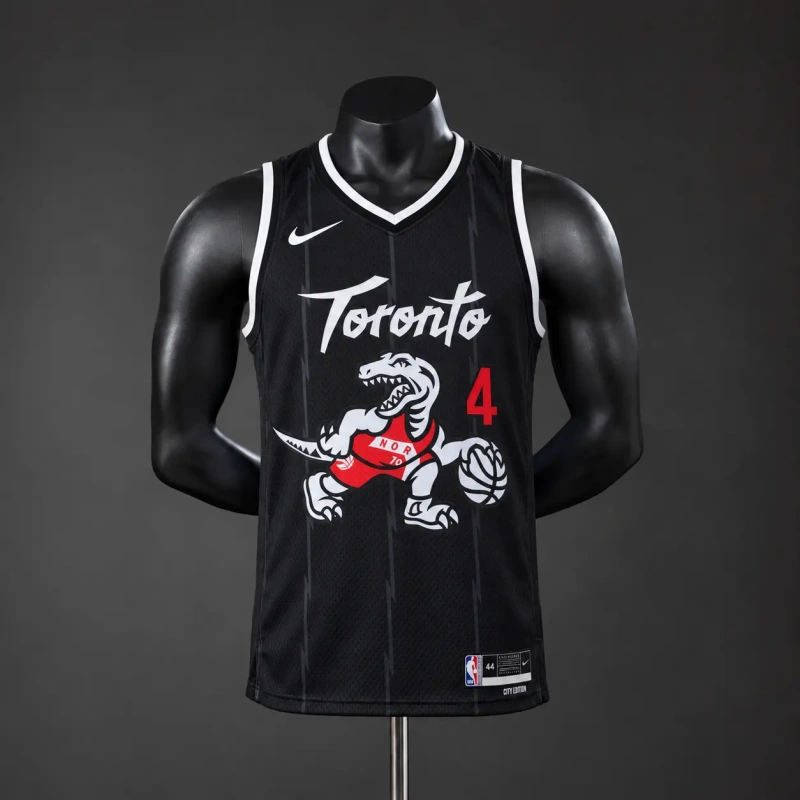 Toronto Raptors 2026 City Edition NBA Silk Basketball Jersey #4 Barnes - Black