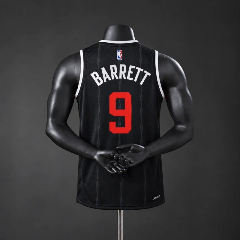 Toronto Raptors 2026 City Edition NBA Silk Basketball Jersey #9 Barrett - Black