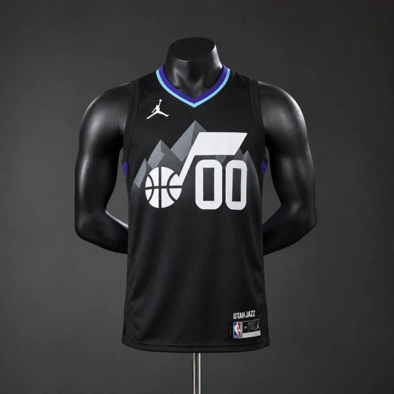 Utah Jazz 2026 NBA Silk Basketball Jersey #00 CLARKSON - Black