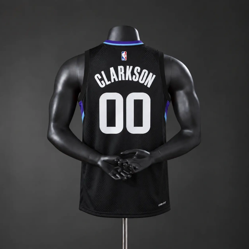 Utah Jazz 2026 NBA Silk Basketball Jersey #00 CLARKSON - Black